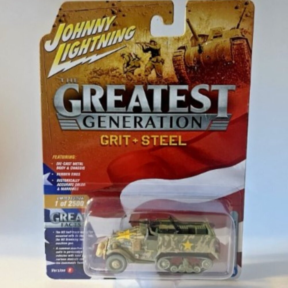 NEW Johnny Lightning Greatest Generation Grit Steel US WWII M2 Half-Track